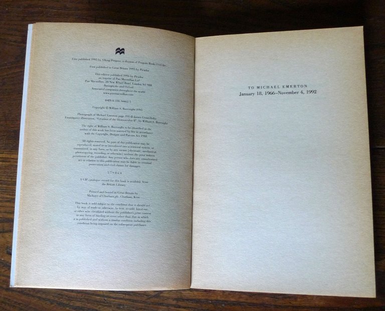 William S.Burroughs,MY EDUCATION.A BOOK OF DREAMS,1996 Picador