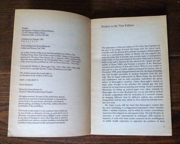 William S. Burroughs,THE TICKET THAT EXPLODED,1987 Paladin