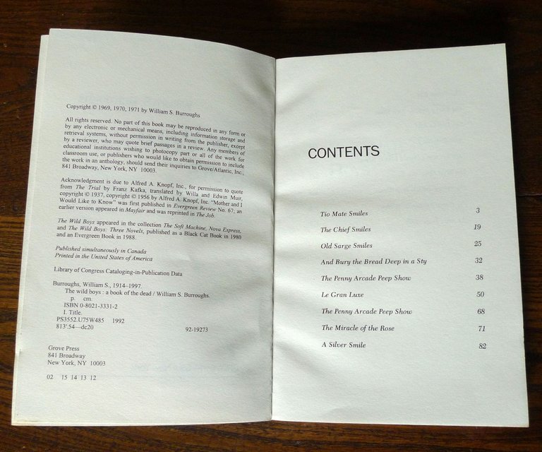 William S.Burroughs,THE WILD BOYS.A BOOK OF THE DEAD,1992 Grove Press