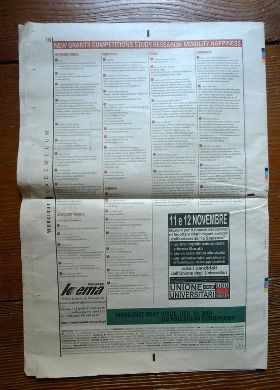 WORKOUT Oct/Nov 2004.European Students'Review[Palestina,Dario Fo,Daniel Burman | Immagine Gallery 6