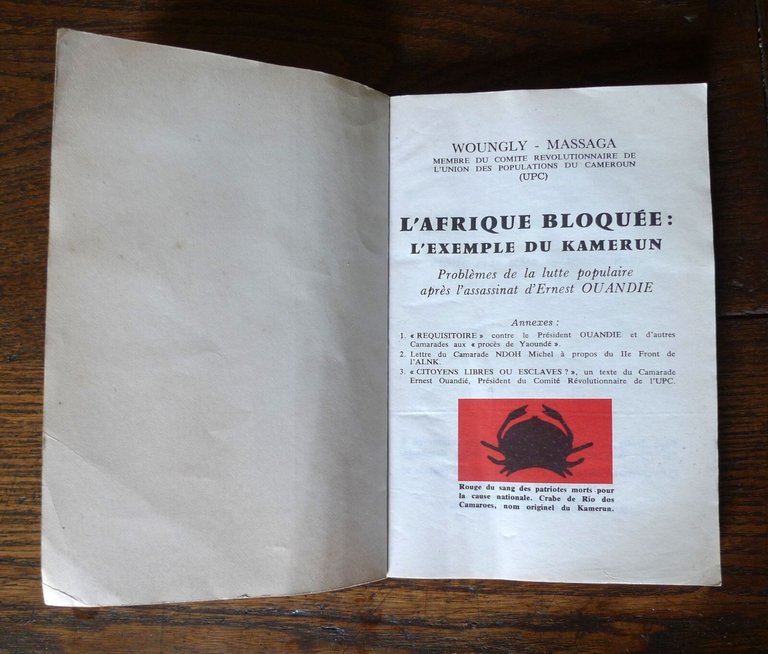 Woungly-Massaga,L'AFRIQUE BLOQUÉE:L'EXEMPLE DU KAMEROUN,1962[Camerun,Ouandie