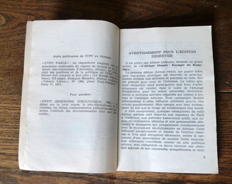 Woungly-Massaga,L'AFRIQUE BLOQUÉE:L'EXEMPLE DU KAMEROUN,1962[Camerun,Ouandie