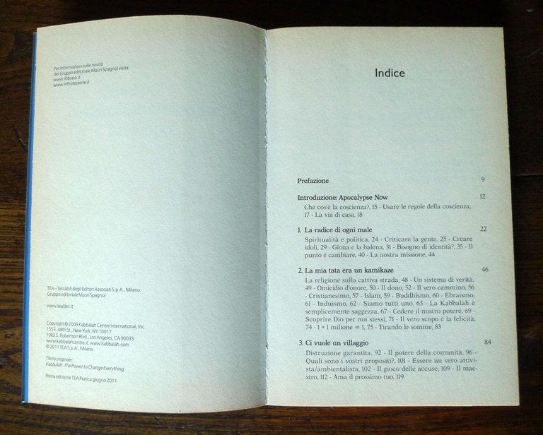 Yehuda Berg,LA KABBALAH E IL POTERE DI CAMBIARE OGNI COSA,2011 …