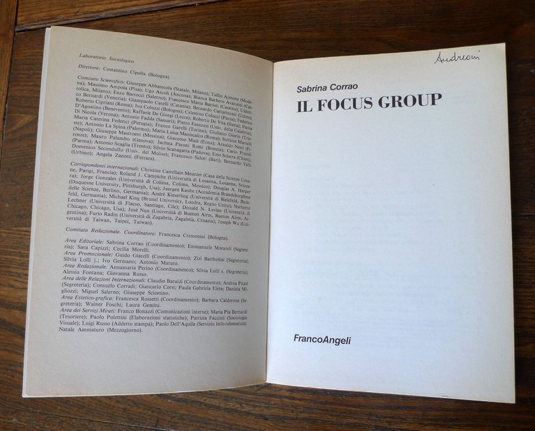 Zammuner,I FOCUS GROUP,2003 il Mulino[psicologia,organizzazioni,marketing
