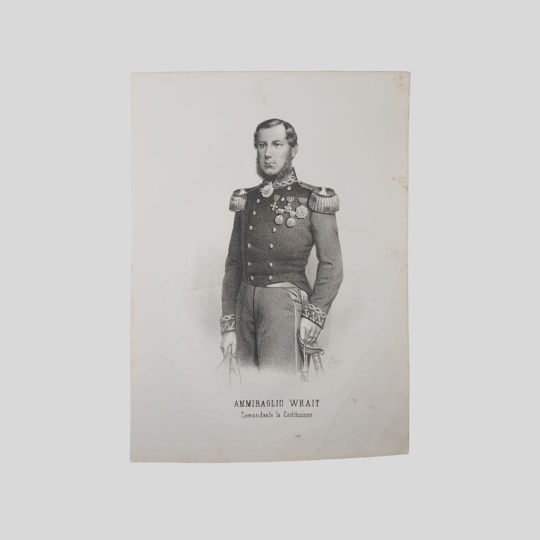 Alessandro Wright Ammiraglio Comandante la Costituzione, ritratto a mezza figura.