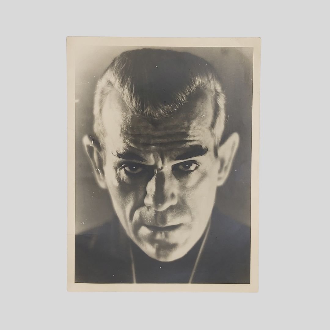 Boris Karloff. Intenso ritratto fotografico sul set del film The …