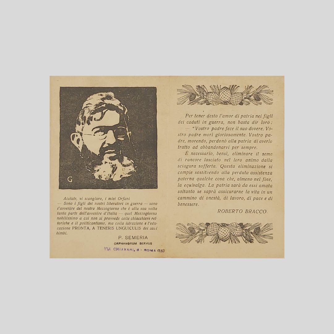 BRACCO Roberto. Appello a favore degli orfani di guerra per …
