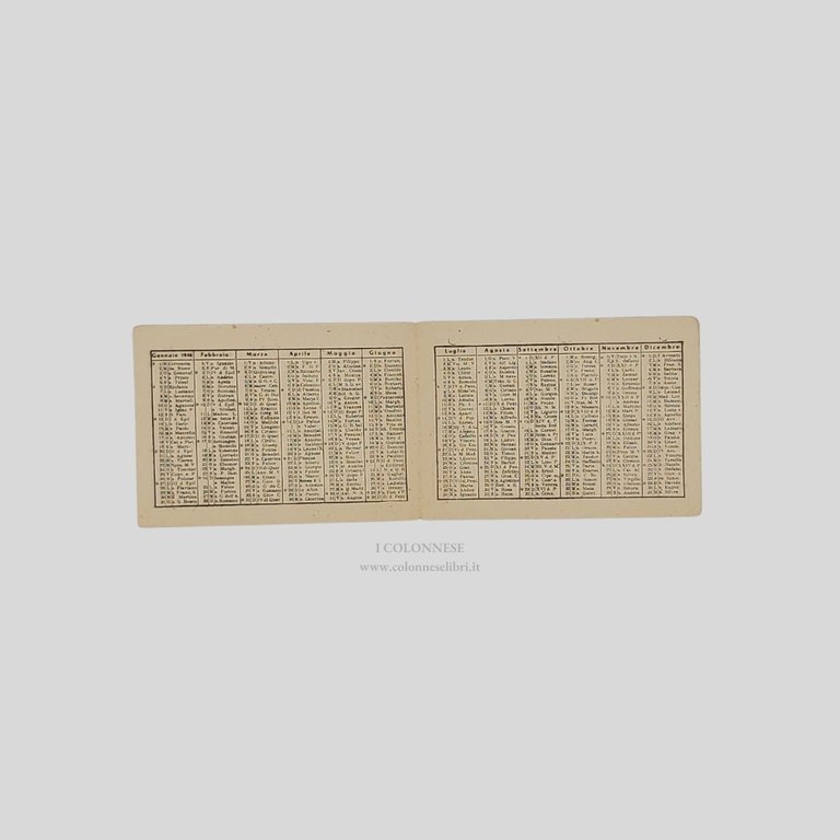 Calendarietto pubblicitario. Officina Elettrauto Società F.lli Sagliocchi – Cioni & …