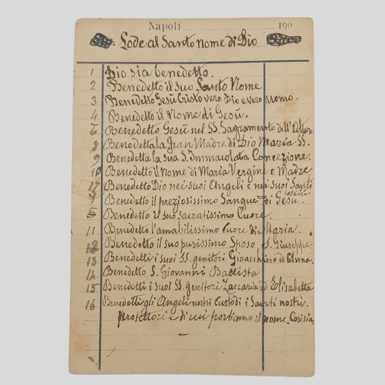 Cartoncino pubblicitario Ditta Emilio Amirante, Generi da ricamo Napoli, via … | Immagine Gallery 2