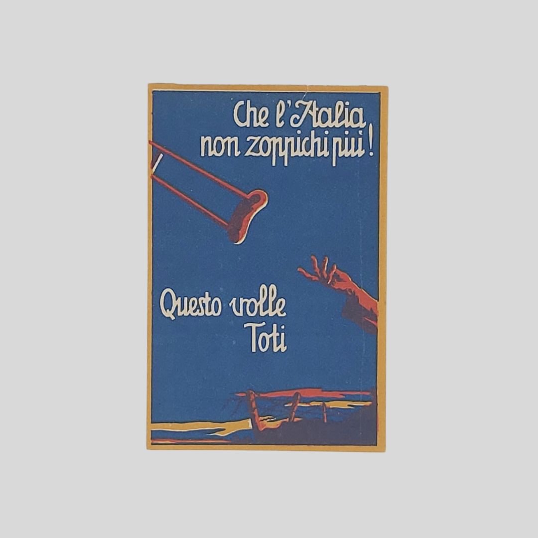 Che l’Italia non zoppichi più. Questo volle Toti. Propaganda VI …