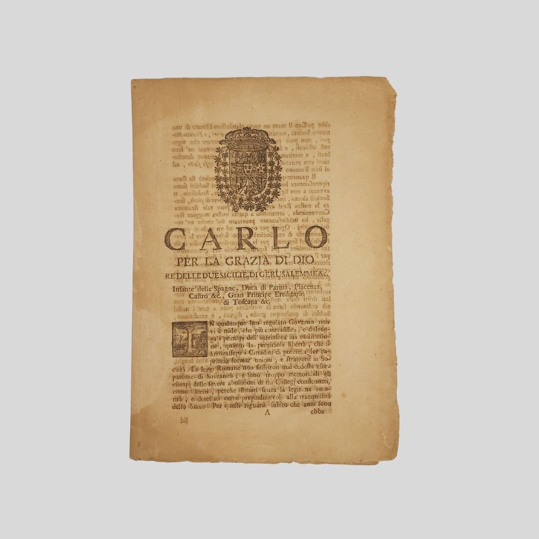 Editto borbonico contro la Massoneria.