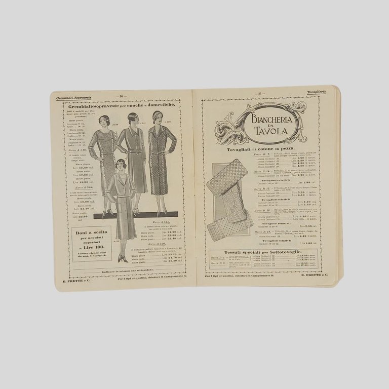Fabbrica telerie E. Frette & C. Monza. Catalogo generale n. …