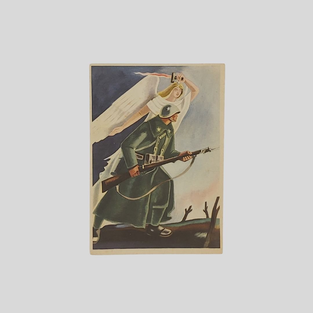 Fante con vittoria alata. Franchigia militare, Stato Maggiore R. Esercito.