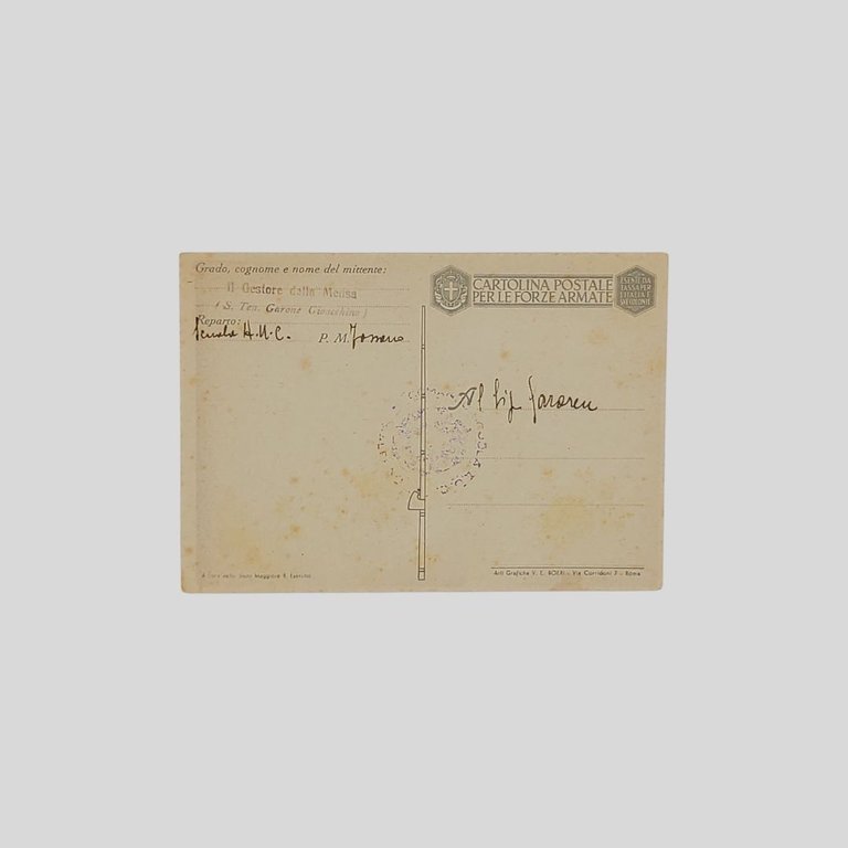 Fante con vittoria alata. Franchigia militare, Stato Maggiore R. Esercito.