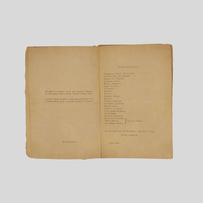 Fedora. Dramma in quattro atti. Trad. di V. Bersezio. | Immagine Gallery 2