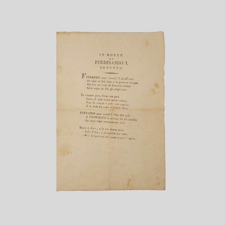 Ferdinando I delle Due Sicilie. Sonetti. | Immagine Gallery 3