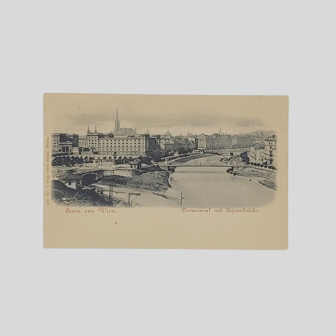 Gruss aus Wien. Donaucanal mit Aspernbruche.