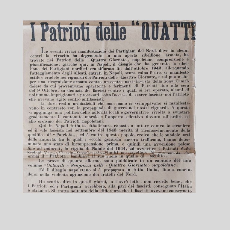 I Patrioti delle Quattro giornate e la Pace | Immagine Gallery 2