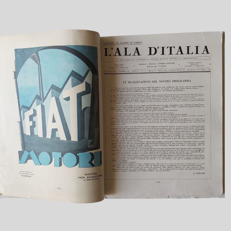 L’Ala d’Italia. Rivista mensile di aeronautica. Nuova serie.