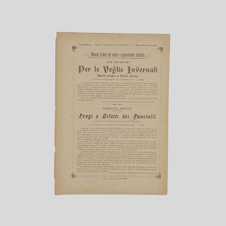 La domenica dei fanciulli. Giornale settimanale illustrato.