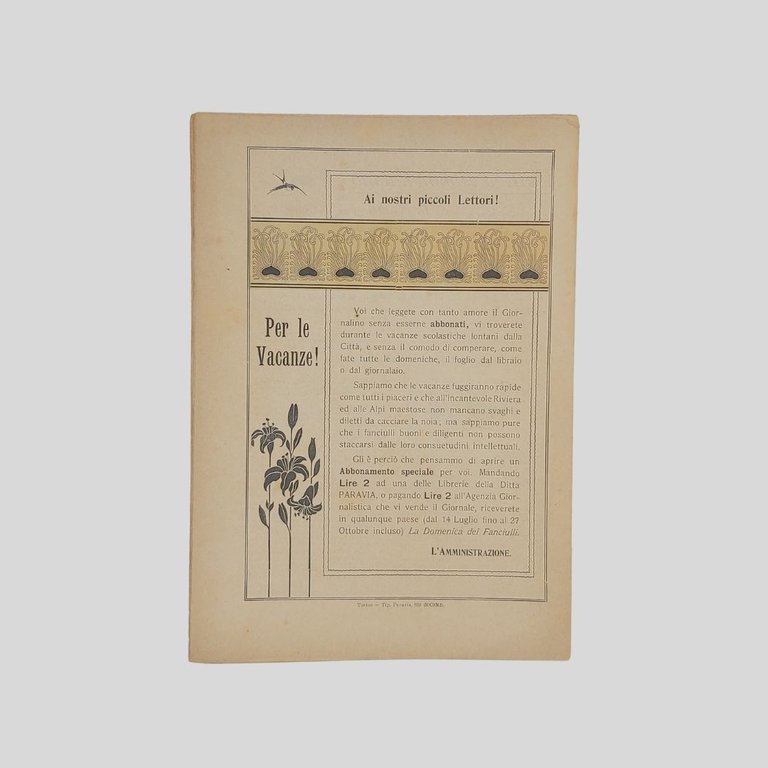 La domenica dei fanciulli. Giornale settimanale illustrato.