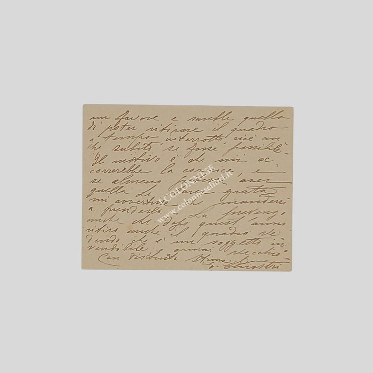 Lettera autografa firmata, datata [Firenze] 29.12.1910, Via dei Della Robbia …