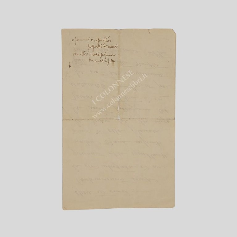 Lettera autografa firmata datata “Napoli, 12 maggio 1915”, indirizzata a …