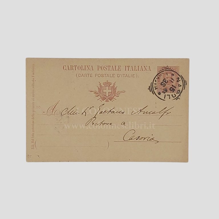 Lettera autografa firmata. Indirizzata a Gaetano Amalfi “Pretore a Casoria”.