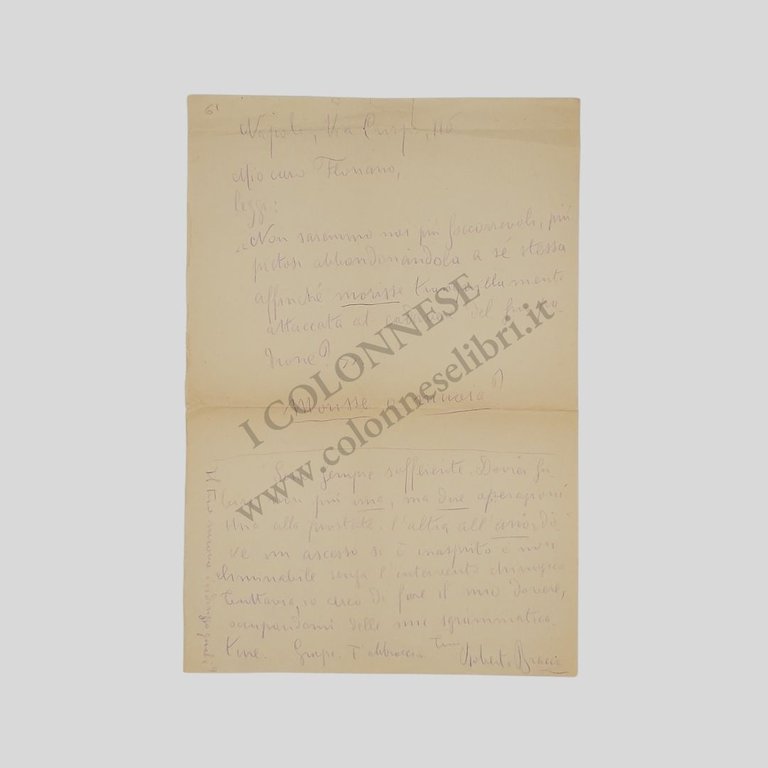 Lettera autografa firmata. Indirizzata al giornalista Floriano Del Secolo. | Immagine Gallery 1