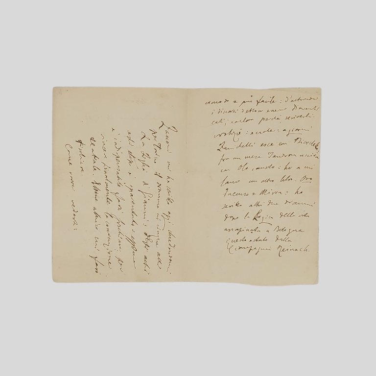 Lettera autografa firmata, indirizzata all’amico Floriano Del Secolo. Datata “Casola …