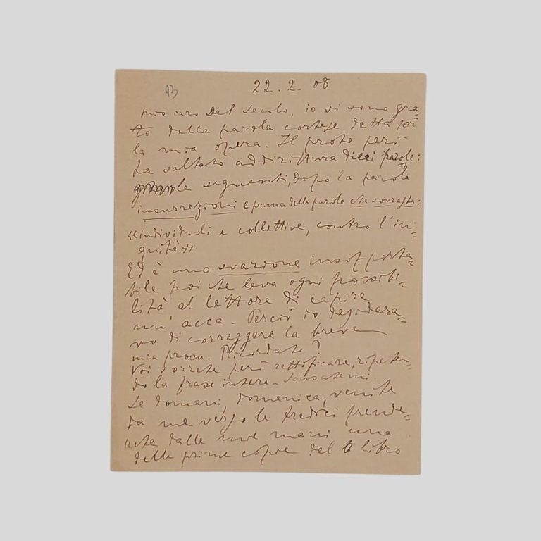 Lettera autografa firmata, invio al giornalista Floriano Del Secolo, datata … | Immagine Gallery 1