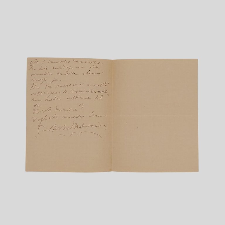 Lettera autografa firmata, invio al giornalista Floriano Del Secolo, datata …