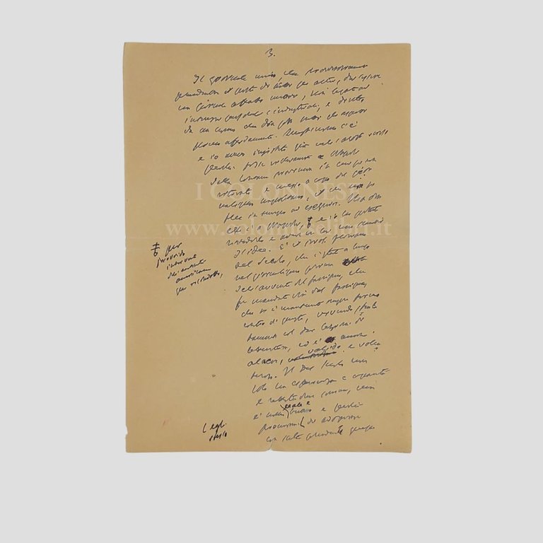 Lettera autografa non firmata. Indirizzata al Ten. Col. John T. …