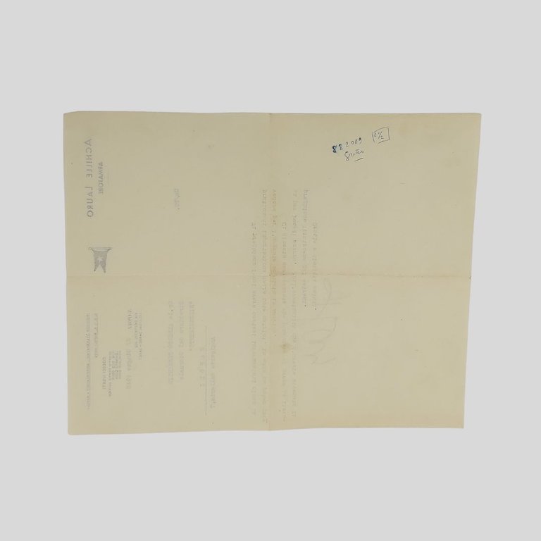 Lettera dattiloscritta con firma autografa indirizzata all’ On.le Alberto Consiglio, …