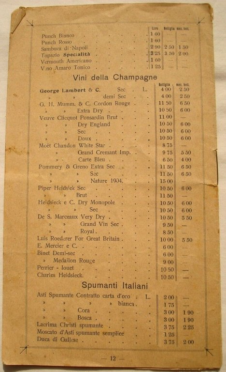 Listino commerciale ditta Leone Mainero – Roma. Vini, liquori, birre, … | Immagine Gallery 5