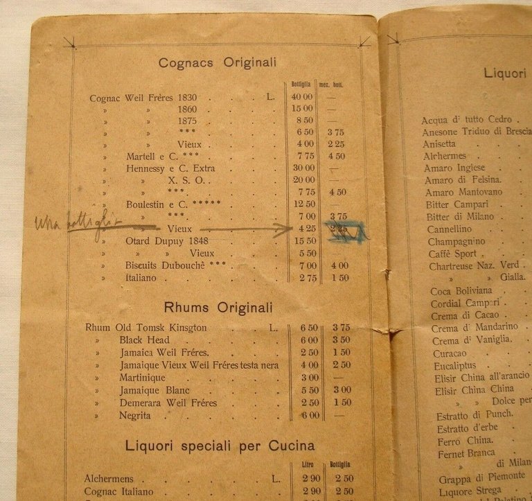 Listino commerciale ditta Leone Mainero – Roma. Vini, liquori, birre, … | Immagine Gallery 7