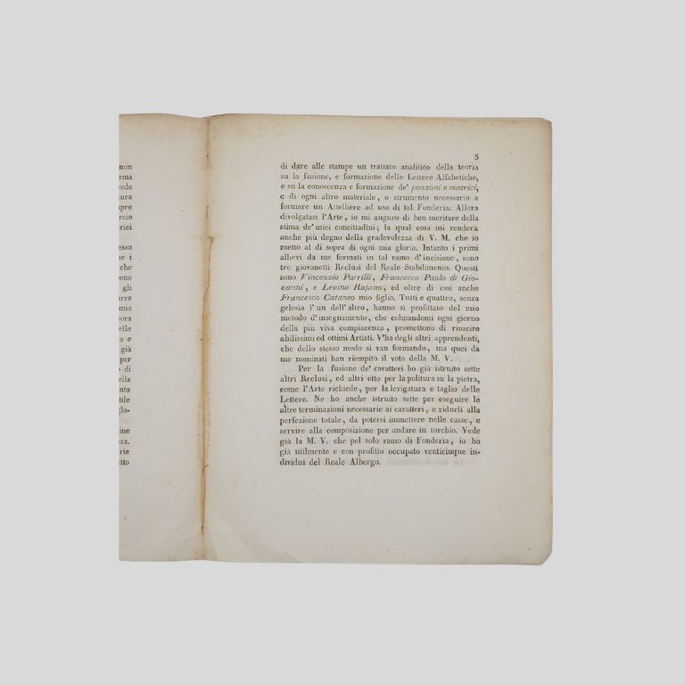 Memoriale a stampa indirizzato al Re Ferdinando I di Borbone, …