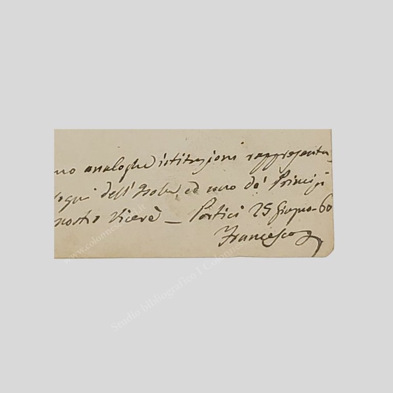 Minuta manoscritta coeva non in versione definitiva dell’Atto Sovrano del …