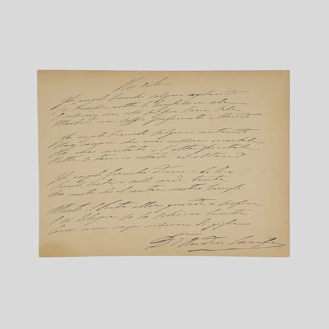 Nei cieli. Componimento poetico autografo firmato. | Immagine principale