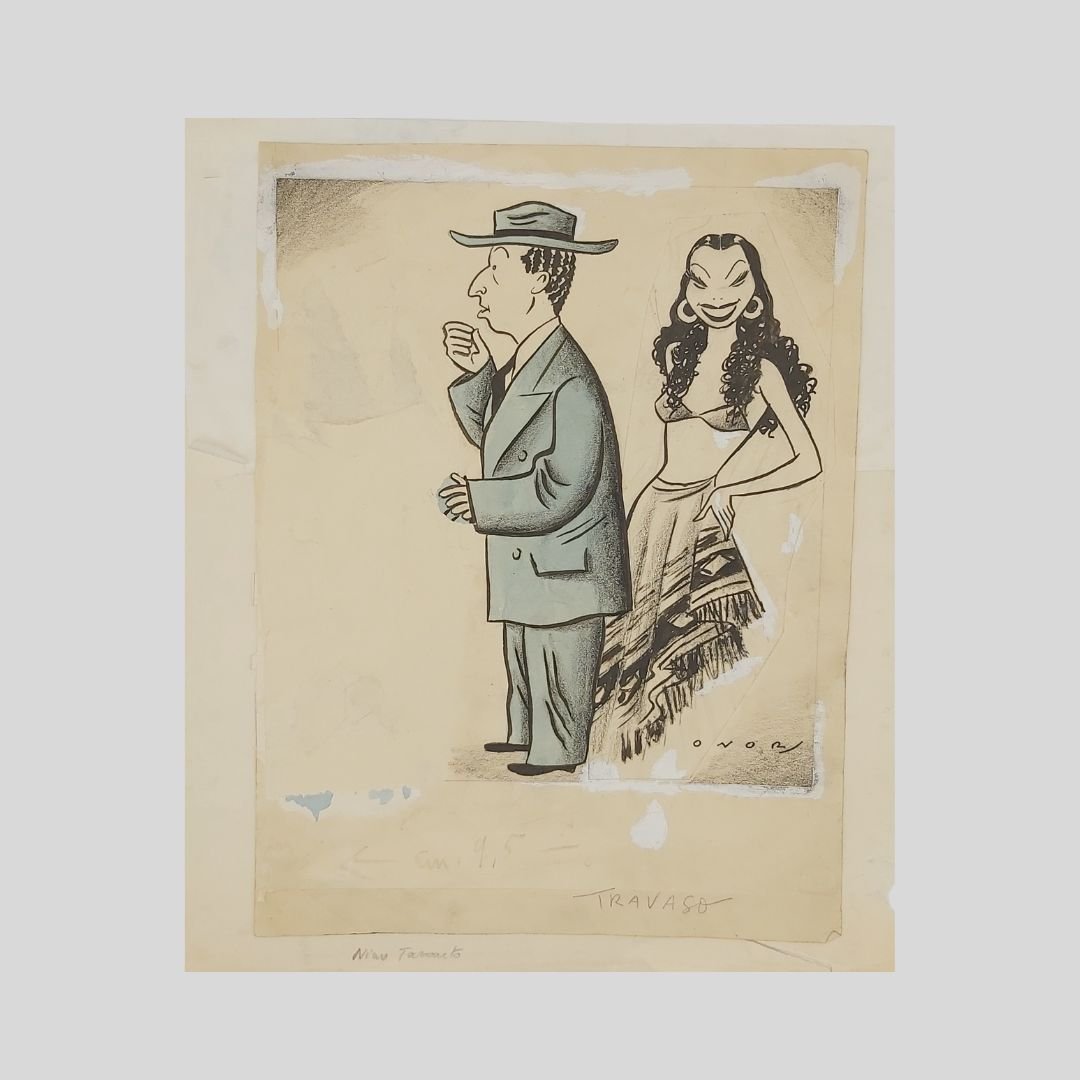 Nino Taranto. Caricatura con firma autografa "Onor".