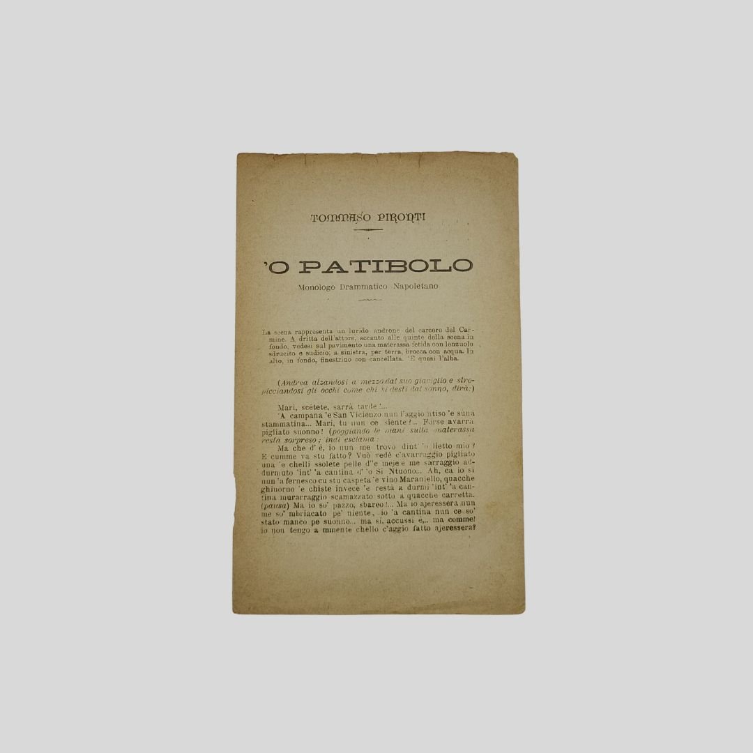 ' O Patibolo. Monologo Drammatico Napoletano. | Immagine principale