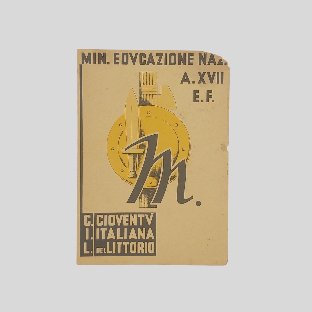 Pagella Balilla. Ministero Educazione Nazionale. A. XVII E.F. Gioventù Italiana …