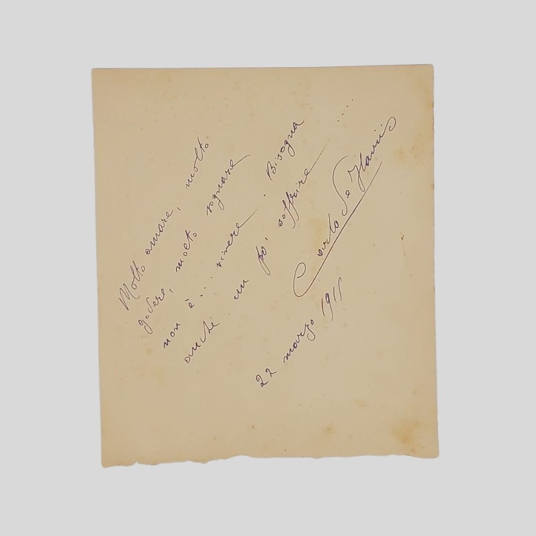 Pensiero autografo firmato e datato “22 marzo 1915”.