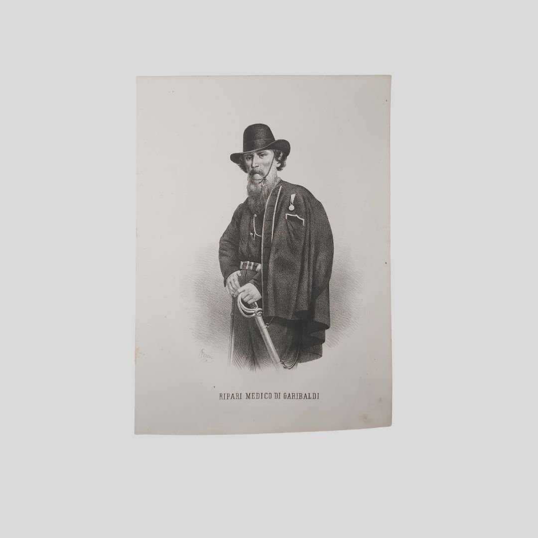 Pietro Ripari medico di Garibaldi, ritratto a mezza figura.