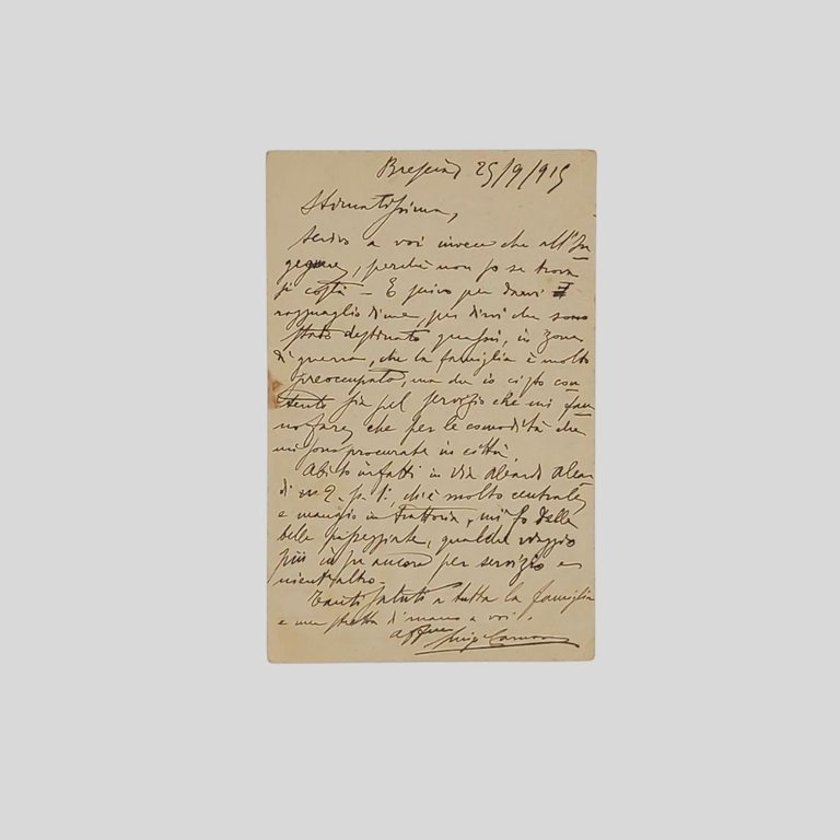 Posta militare. Zona di Guerra.