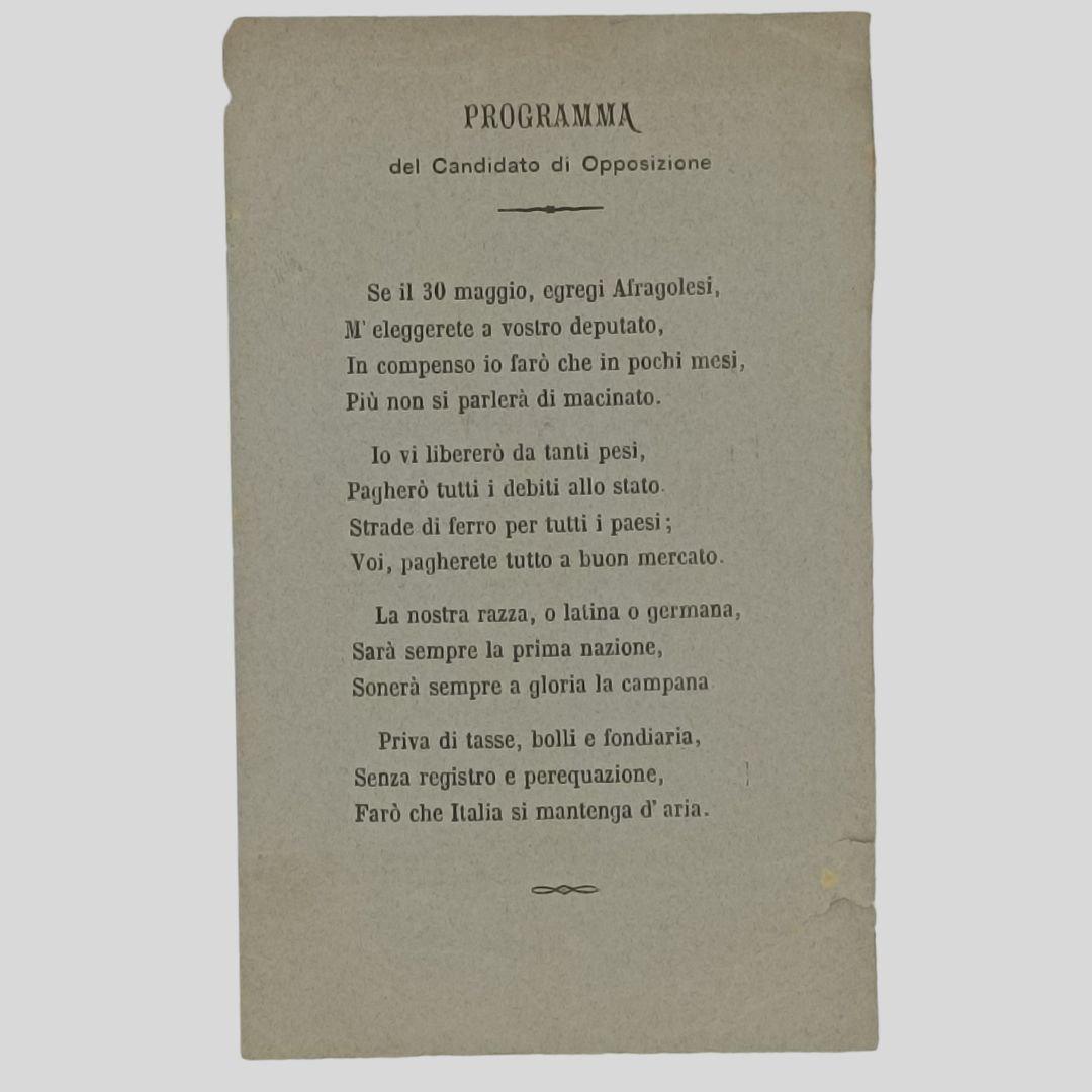 Programma del Candidato di Opposizione. Afragola.