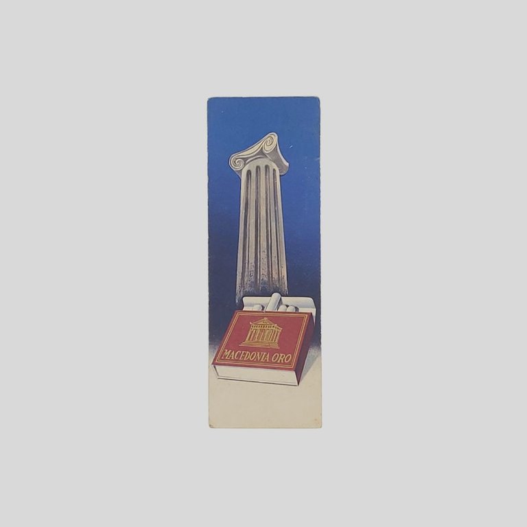 Pubblicità segnalibri sigarette. Tre Stelle, Macedonia Oro, Due Palme, Edelweiss.
