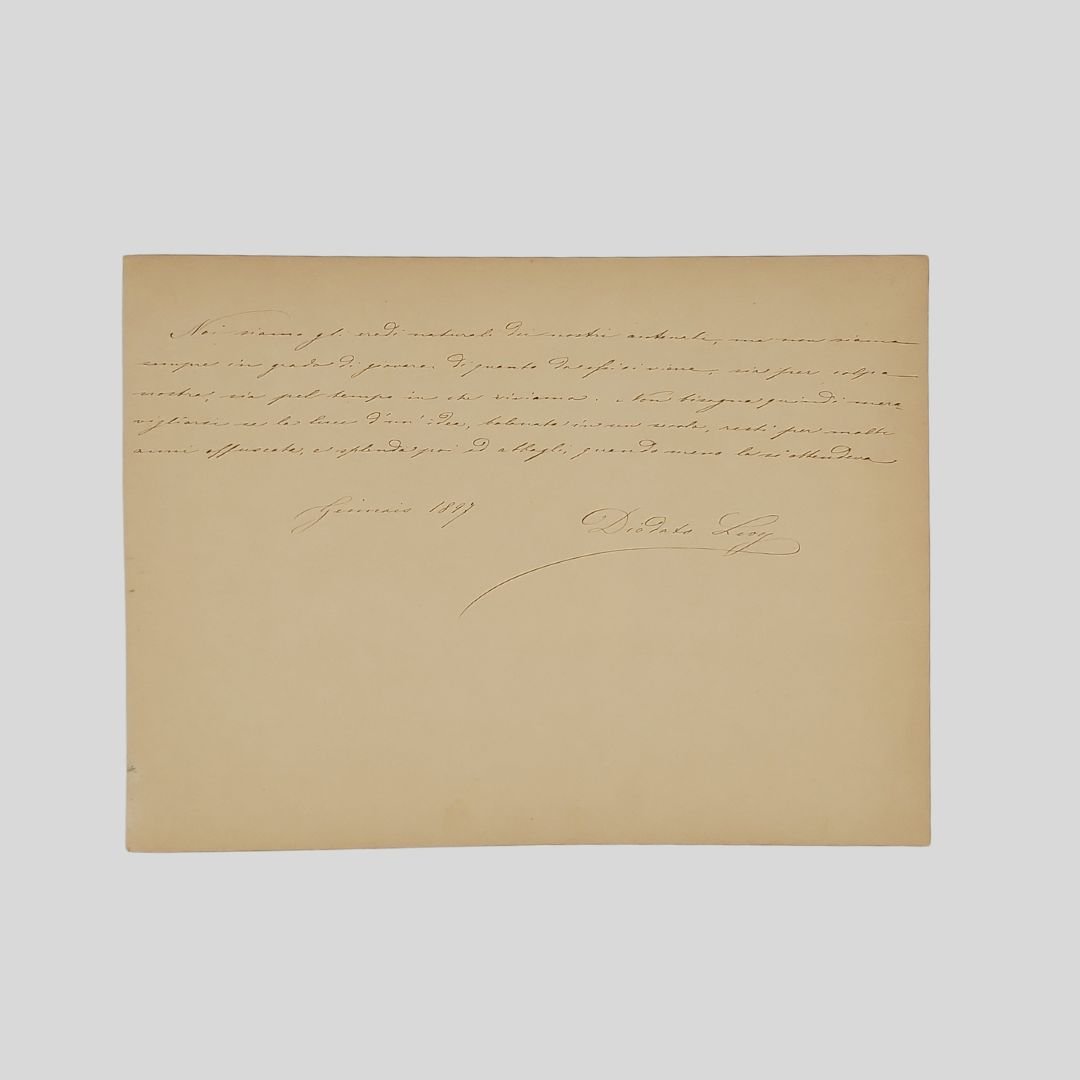 Riflessione autografa firmata e datata 'Gennaio 1897'.
