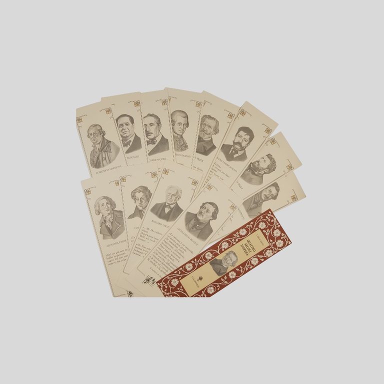 Ritratti di musicisti. Dodici segnalibri con brani di opere liriche. | Immagine Gallery 2