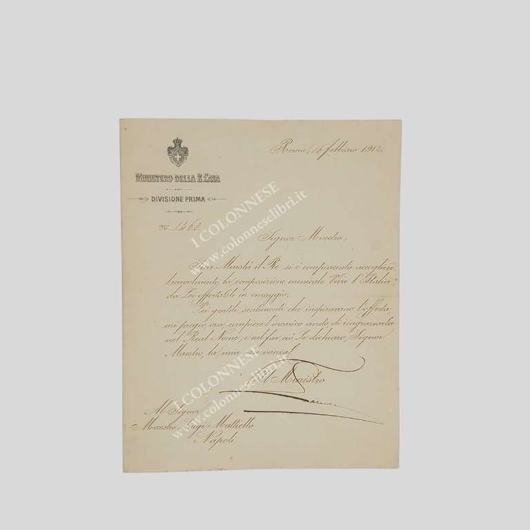 Ritratto fotografico con firma autografa a inchiostro marrone. Raro e …